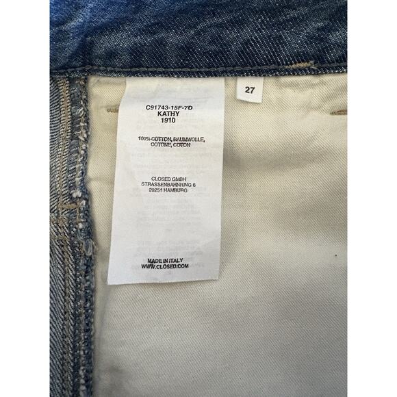 Closed Kathy Relaxed Fit Jeans 27 Blue Distressed Rigid High Rise Italian Denim - Picture 6 of 11